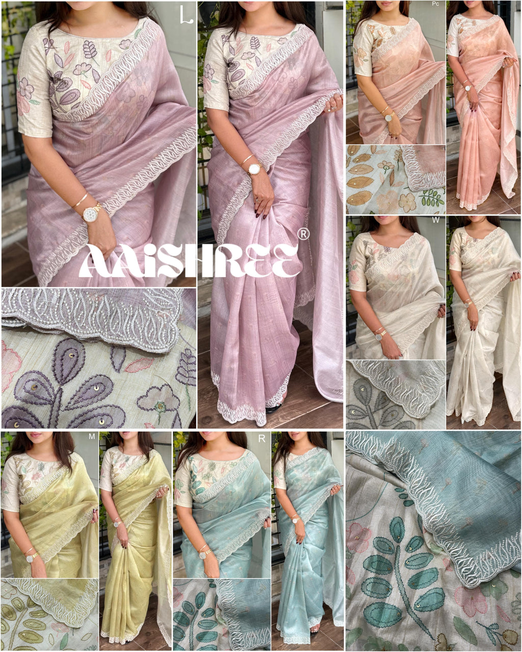 VAIDAHI Designer Tani Sani Silk Saree with Cutwork & Tusser Linen Blouse – Thread Embroidery | Elegant Party Wear